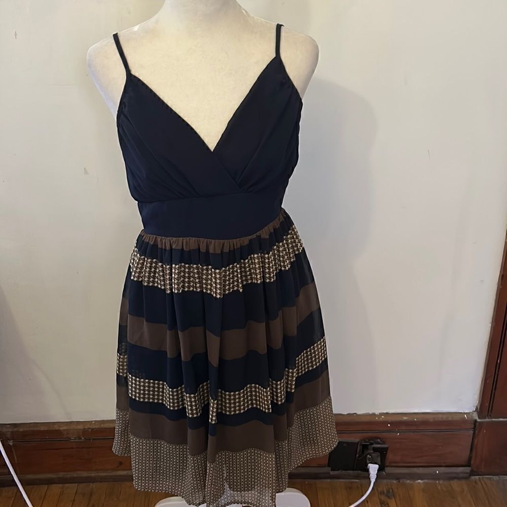 Mystic navy brown spaghetti strap dress Size M